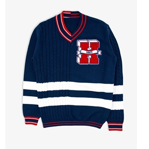 Jersey de punto de Howard University personalizado Unisex, suéter de invierno, logotipos bordados, patrón sólido, decoración de talla grande para hombres - Product Image 1
