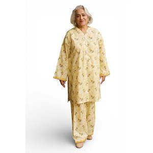 เสื้อเชิ้ตลินินพิมพ์ลายดอกไม้ 1 ตัว รุ่น SL-62022 ตกแต่งด้วยกระดุม - Product Image 5