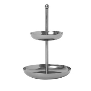 Ensemble de 2 plateaux à gâteau élégants, finition argent antique, pour la maison, l'hôtel, le restaurant. - Product Image 1