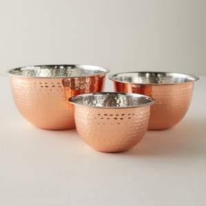 Cuenco de cobre hecho a mano de alta calidad de lujo moderno diseño vintage forma redonda perfecto para Mezclar alimentos - Product Image 4