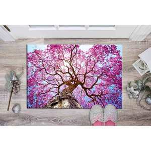Alfombra con estampado de árbol morado: Salón, baño, área de estar, hojas, regalo para él, alfombra de terciopelo - Product Image 5