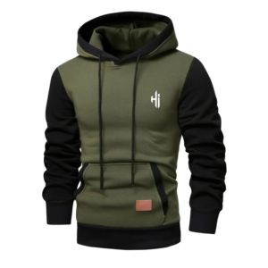 Sweat à capuche confortable en molleton de coton/polyester 330g pour homme, qualité professionnelle, avec logo personnalisé, en tissu éponge français, coupe oversize, poche hiver, vente en gros - Product Image 1