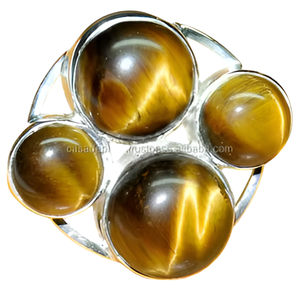 แหวนพลอย925ตาเสือสีเงินพร้อมขอบการตั้งค่าการตัดที่ยอดเยี่ยมการออกแบบคลาสสิกสำหรับเป็นของขวัญปาร์ตี้ Casa de Plata unisex - Product Image 6