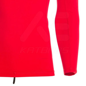 KATBROS เสื้อกีฬาแขนยาวสีแดงสำหรับผู้ชาย พิมพ์ลายโลโก้ด้านหน้า ป้องกันแบคทีเรีย เป็นมิตรกับสิ่งแวดล้อม แห้งเร็ว ขนาดผู้ใหญ่ - Product Image 5