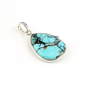 2025 Exclusive Design Women Jewelry Manufacture Tibetan Kingman Turquoise Handmade 925 Sterling Silver Pendant Silver Charms - Product Image 5