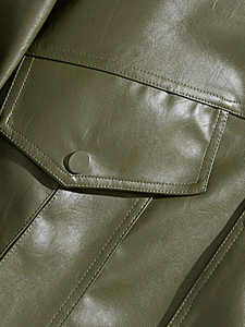 Blouson en cuir pour homme, style boxy personnalisé, nouveau modèle, en toile, avec fermeture éclair à lettres, grandes tailles, streetwear d'hiver, logo personnalisé - Product Image 4