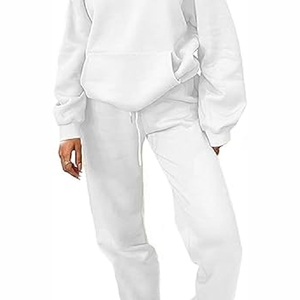 Ensembles de survêtement à capuche pour femmes de qualité supérieure lourd 100% coton solide imprimé vêtements pantalon grande taille caractéristiques pour l'hiver - Product Image 5