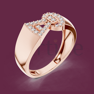 Bague motif floral vintage en argent pur 14K - Product Image 1