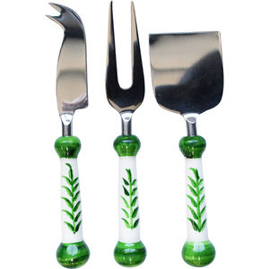 Juego de cuchillos de queso de acero inoxidable hechos a mano de 4 piezas de calidad superior Bandera americana impresa Mango de madera Uso de cocina al por mayor - Product Image 6