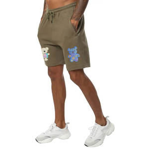 Shorts décontractés confortables pour hommes, taille XS, avec cordon de serrage élastique, motif uni, appliqué, coupe classique, prix raisonnable - Product Image 2