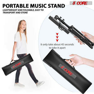 ขาตั้งโน้ตเพลง 5 แกน ปรับระดับได้ ขาตั้งหนังสือแบบตั้งโต๊ะ พกพาสะดวก ที่วางแผ่นโน้ต ทำจากโลหะทั้งหมด พับเก็บได้ - Product Image 6