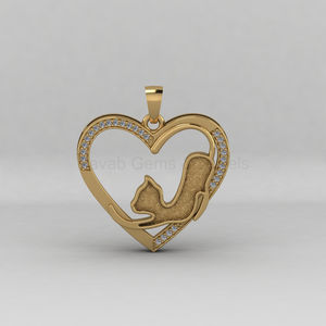 Pendentif de haute qualité en argent sterling 925 avec sertissage en bézel CZ 25x27mm, design chat, remplissage en résine de cendres, bijoux pour lait maternel - Product Image 1