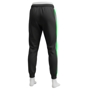 Ensemble de survêtement pour homme noir et vert, col roulé zippé, séchage rapide, design sportif avec logo imprimé, coupe classique, idéal pour l'automne - Product Image 6