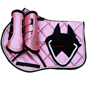 Nouvel arrivage de tapis de selle équestre rembourrage absorbant les chocs bottes de brossage empêcher de frotter le bonnet d'oreille de cheval remplissage doux anti-mouche - Product Image 1