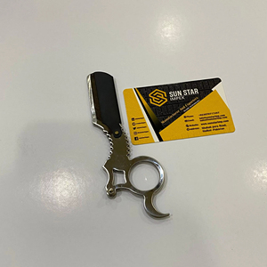 RTS, venta al por mayor, 2025, la mejor calidad, recta de acero inoxidable negro maquinilla de afeitar, tamaño personalizado para peluquerías de alta calidad - Product Image 4