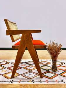 Silla de comedor moderna de mediados de siglo, silla de comedor de mimbre de madera, elegante, duradero, cómodo, perfecto para la sala de estar de oficina - Product Image 5