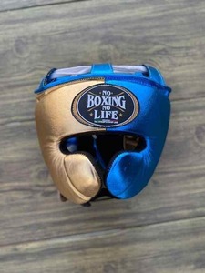 Set de Sparring No Boxing No Life, Personalizado en Color Azul, Protector de Cabeza de Alta Calidad, Protector Inguinal de Cuero Genuino, para Entrenamiento de Muay Thai - Product Image 3