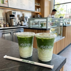 Vasos de Plástico Desechables con Tapa <span class=keywords><strong>y</strong></span> Logotipo Personalizado, Vasos de PET para Café Helado Matcha para Llevar - Product Image 4