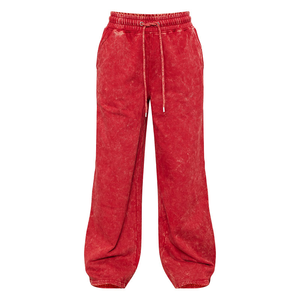 Pantalones de chándal de algodón de peso medio de invierno para hombre con logotipo personalizado de alta calidad, pantalones de chándal Vintage con lavado ácido - Product Image 1