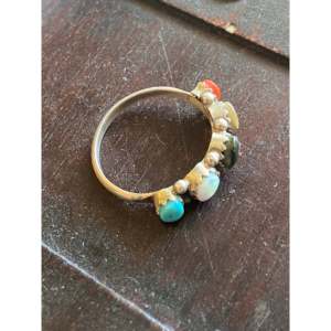 Zuni Handmade <b>Boho</b> Sterling <b>Silver</b> <b>Ring</b> Multi- Natural Stone Set IGI Certified Gemstone Jewelry Size 6 for Everyday Wear Gifts - Product Image 3