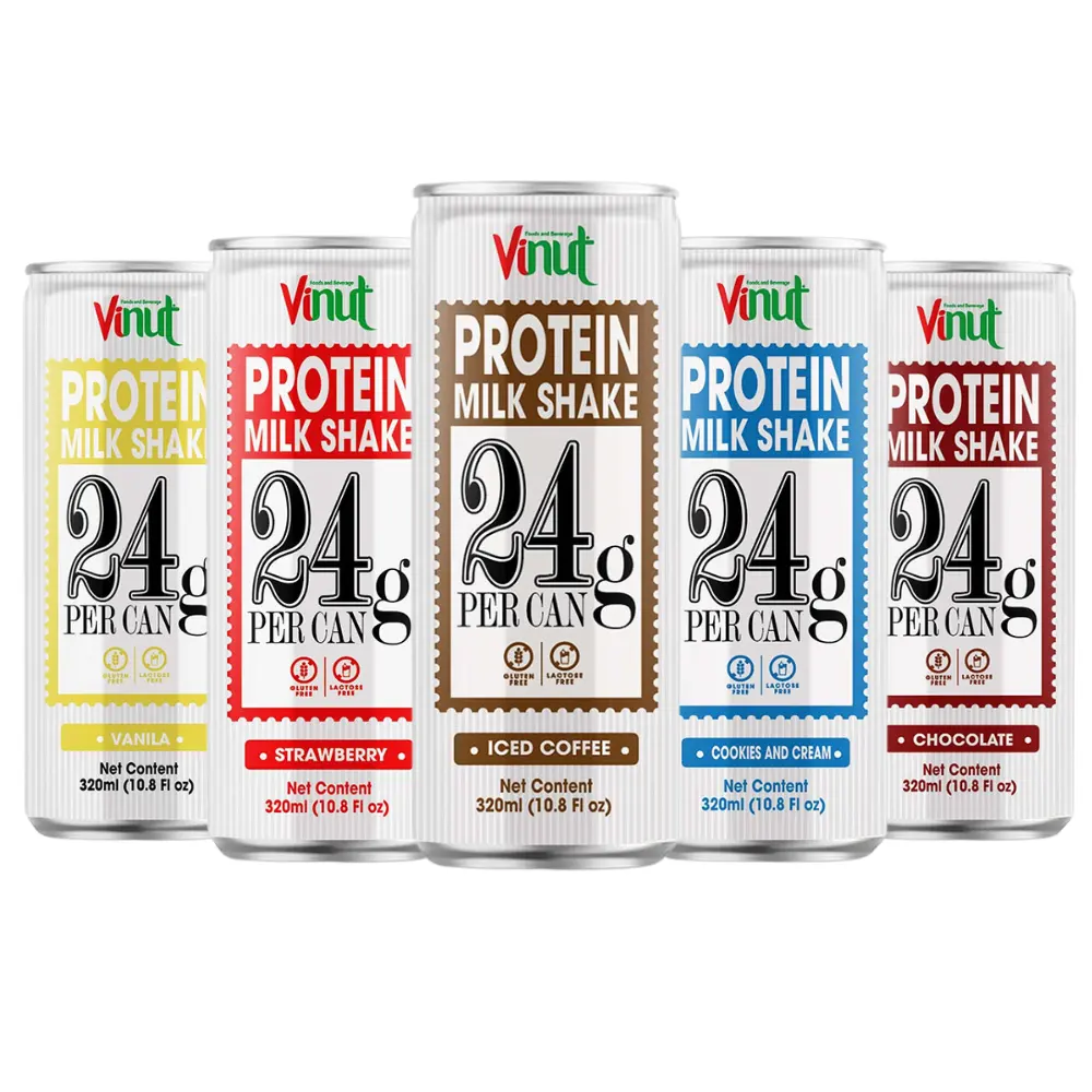 320ml Canned Vinut Protein Milk Shake with Chocolate Flavour with Original OEM Company Best Price Best Selling Bost Energy