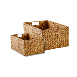 Vente en gros de paniers rectangulaires tissés à la main en jacinthe d'eau avec cadre en fer et options de couvercle personnalisées du Vietnam Organisateur de linge - Product Image 1