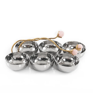 ชุดชามอาหารสแตนเลส3ชิ้นทำมือสำหรับสลัดหรือผลไม้ดีไซน์ทำจากโลหะ - Product Image 6