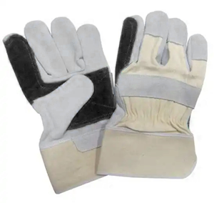 Guantes de trabajo de cuero dividido de cuero de vaca reforzado de alto rendimiento Guantes de aparejo de seguridad de cuero para industrias de construcción resistentes - Product Image 6