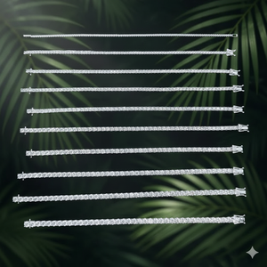 Pulsera de joyería de oro blanco 9KT, pulsera de tenis chapada en oro blanco de 7 pulgadas con diamante de laboratorio de 3MM, pulsera de tenis de tendencia al por mayor - Product Image 2