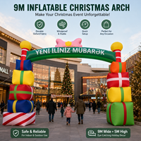 Arche gonflable géante personnalisée de 9 m x 5 m pour cadeaux de Noël, événements festifs et entrées de magasins