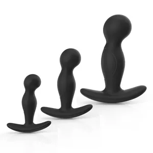 ALWUP Ergonomic Design 3 Sizes Set Full Silicone Physical Anal Plug for Men and Women