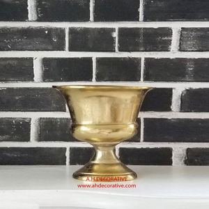 Urna y jarrón de flores chapados en oro de aluminio para decoración de sala de estar, centro de mesa de boda, urna de flores - Product Image 2