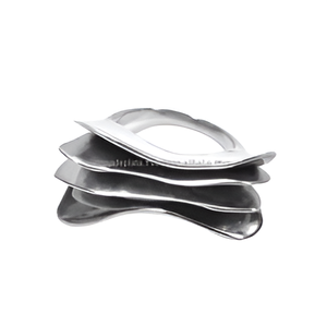 Anillo de Plata de Ley 925 con textura lisa, anillo de moda Chapado en plata para regalo de boda, aniversario, compromiso o fiesta para mujer - Product Image 5