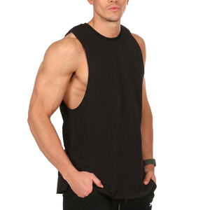 Gilet de sport décontracté pour homme, débardeur en coton/bambou respirant à séchage rapide, col sans manches, coupe ample, couleur unie, design HIGH STREET - Product Image 5