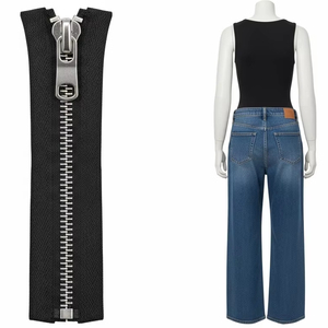 Fermetures à glissière en métal de 15 cm avec curseur réversible Dents polies durables Fermeture de haute qualité pour vestes Sacs Jeans Accessoires de couture - Product Image 3