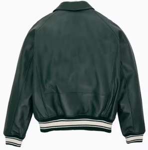 Chaquetas Varsity de Invierno con Bordado Personalizado, Ajustadas, Estilo Urbano, Transpirables, con Ribete de Lana, Cierre de Botones y Mangas de Cuero - Product Image 4