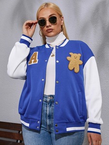 2024 Lightweight Letterman <b>Varsity</b> <b>Jacket</b> for Ladies High Quality 100% Wool Windproof Casual Wear Breathable Feature <b>Plain</b> Dyed - Product Image 5