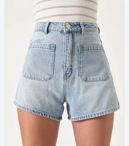 Nuevos pantalones cortos de mujer con estilo a precio barato de fábrica, pantalones cortos de mezclilla cómodos para mujer recién llegados con logotipo personalizado, color y tamaño - Product Image 1