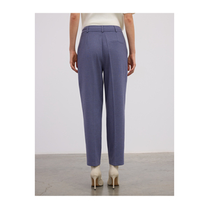 Pantalon coupe carotte anti-boulochage à jambe étroite sans doublure en mélange de viscose, coupe confortable - Product Image 3