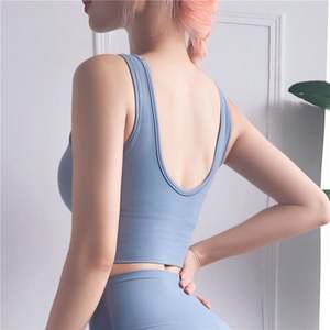 Sujetador Deportivo Ligero Simple estilo U para mujer, espalda abierta, soporte alto para Yoga, Fitness sin costuras, envío directo - Product Image 4