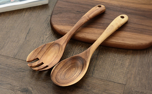 Wood <b>Salad</b> Servers Chess Design Printed for Kitchen Dinning - Product Image 5