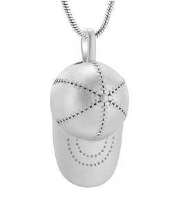 Urna de cremación de acero inoxidable plateado, joyería para cenizas, gorra de béisbol, collar de urna para cenizas de seres queridos, regalo para mujeres y hombres, tamaño personalizado - Product Image 1