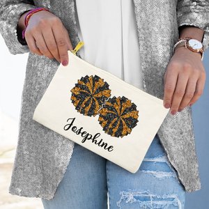 Bolsa de Maquillaje Cosmética Portátil Personalizada con Diseño de Lentejuelas Brillantes para Pompones de Animadoras - Product Image 1