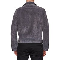 Ceinture en cuir suédé de qualité supérieure en véritable peau de mouton, veste en cuir décontractée pour homme, couleur gris, échantillon et personnalisation disponibles