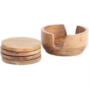 Unique Latest Design Natural <b>Wood</b> Coasters Set High Quality Custom Tableware Coasters for Table Decor and Daily Usage Item - Product Image 3