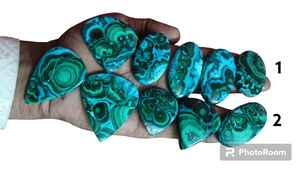 Belles cabochons de chrysocolle et de malachite différents lots de formes et de tailles polies pour la fabrication de bijoux - Product Image 2