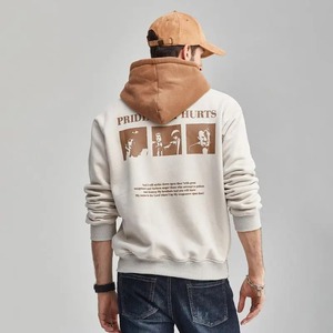 2024 couleur unie hommes sweats à capuche sweat à manches longues printemps automne garçon décontracté haut chemise hauts à la mode sweats à capuche mâle - Product Image 4