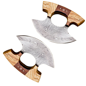 Cuchillo Ulu Hecho a Mano por Artesanos Expertos con Hoja Ancha Curvada de Acero de Damasco, Diseño Industrial para Diestros, Duradero y Ecológico - Product Image 4