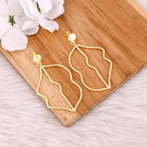 Pendientes de Latón de Última Moda para Mujer, Joyería al por Mayor, Pendientes Elegantes para Chicas, Pendientes de Botón Chapados en Oro, Joyería India - Product Image 3