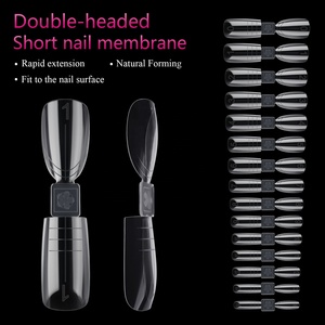 Thiết Kế Mới Đôi Đứng Đầu Móng Tay Ngắn Mẹo Kích Thước ultiple Quan Tài Móng Tay Nhân Tạo Trong Suốt Mở Rộng Phim Móng Tay Hình Thức Kép Lời Khuyên - Product Image 3